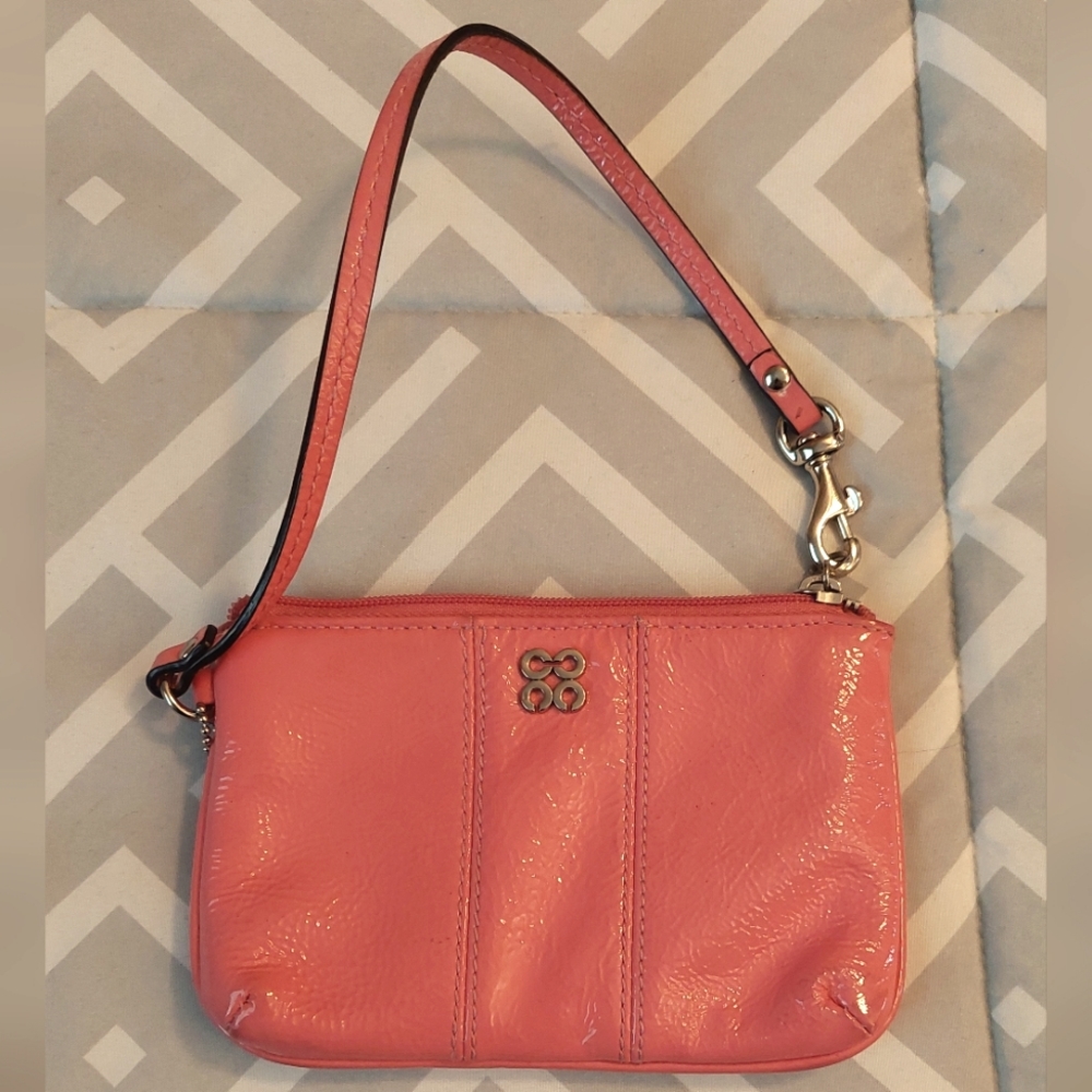 COACH Shiny Pebbled Leather Wristlet - Picture 3 of 10